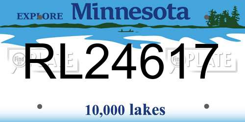 RL24617 Minnesota License Plate