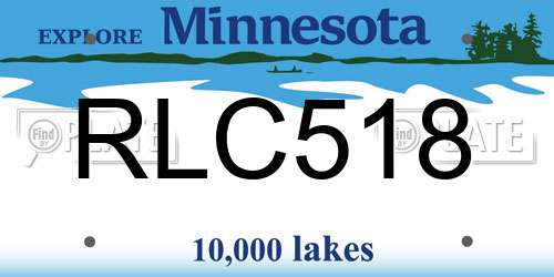 RLC518 Minnesota License Plate