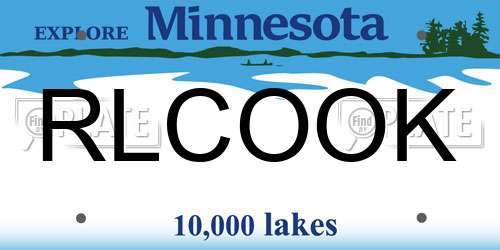 RLCOOK Minnesota License Plate