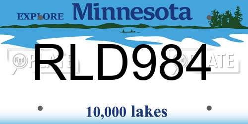 RLD984 Minnesota License Plate