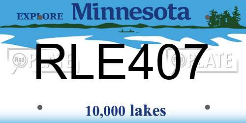 RLE407 Minnesota License Plate
