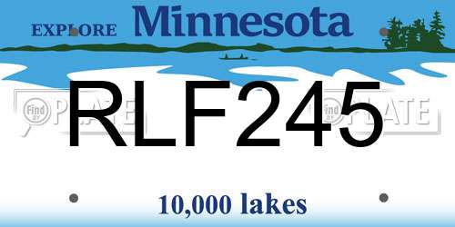 RLF245 Minnesota License Plate