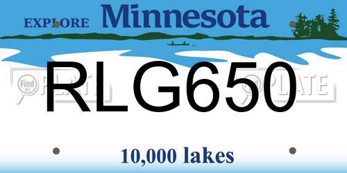 RLG650 Minnesota License Plate