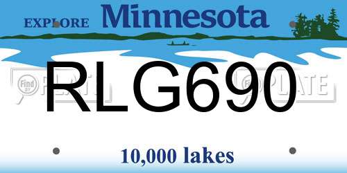 RLG690 Minnesota License Plate