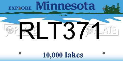 RLT371 Minnesota License Plate