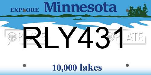 RLY431 Minnesota License Plate
