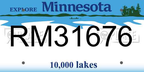 RM31676 Minnesota License Plate