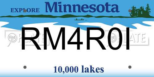RM4R0I Minnesota License Plate