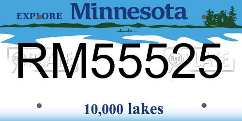 RM55525 Minnesota License Plate