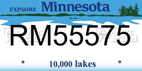 RM55575 Minnesota License Plate