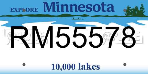 RM55578 Minnesota License Plate