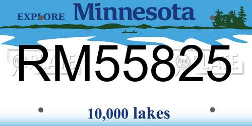 RM55825 Minnesota License Plate
