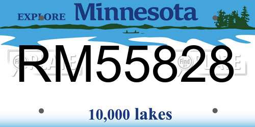 RM55828 Minnesota License Plate