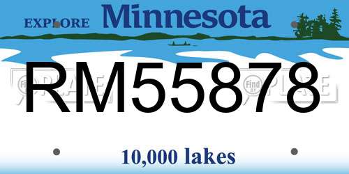 RM55878 Minnesota License Plate