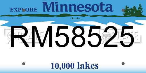 RM58525 Minnesota License Plate