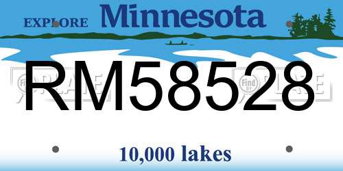RM58528 Minnesota License Plate