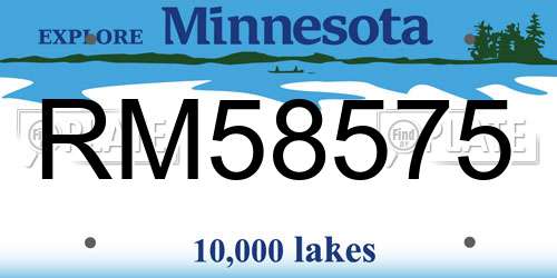 RM58575 Minnesota License Plate
