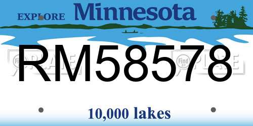 RM58578 Minnesota License Plate