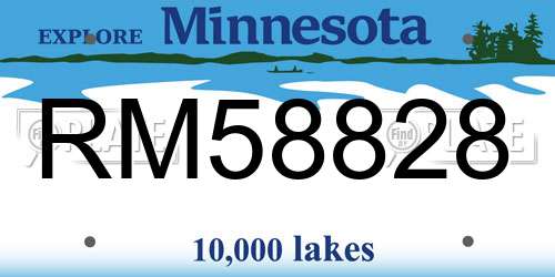RM58828 Minnesota License Plate