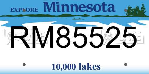 RM85525 Minnesota License Plate