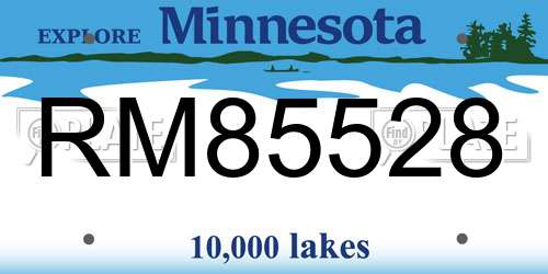 RM85528 Minnesota License Plate