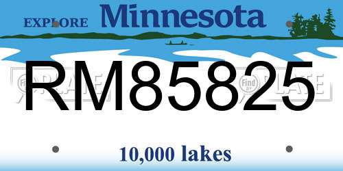 RM85825 Minnesota License Plate