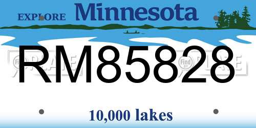 RM85828 Minnesota License Plate