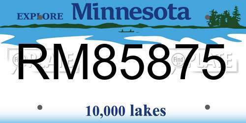 RM85875 Minnesota License Plate