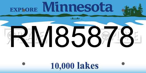 RM85878 Minnesota License Plate