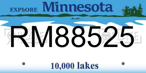 RM88525 Minnesota License Plate