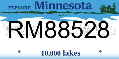 RM88528 Minnesota License Plate