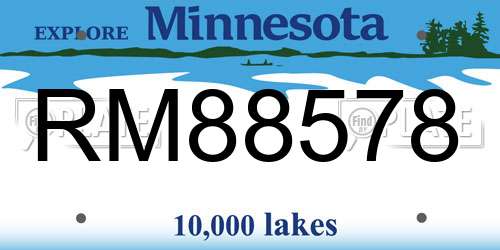 RM88578 Minnesota License Plate