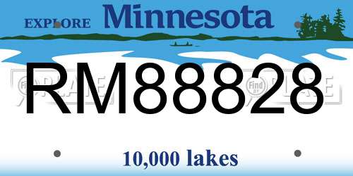 RM88828 Minnesota License Plate