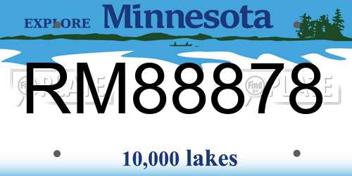 RM88878 Minnesota License Plate