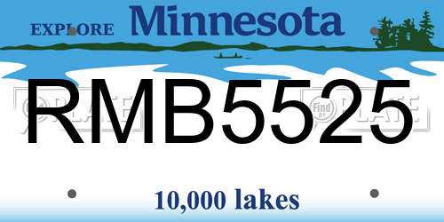 RMB5525 Minnesota License Plate