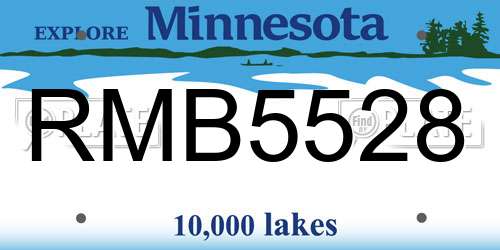 RMB5528 Minnesota License Plate