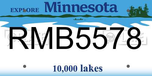 RMB5578 Minnesota License Plate