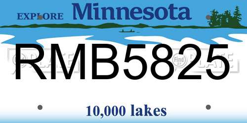 RMB5825 Minnesota License Plate