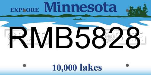RMB5828 Minnesota License Plate