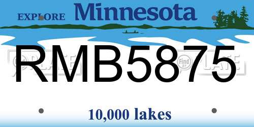 RMB5875 Minnesota License Plate