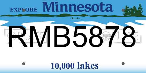 RMB5878 Minnesota License Plate