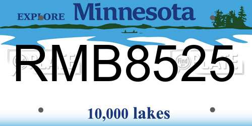 RMB8525 Minnesota License Plate