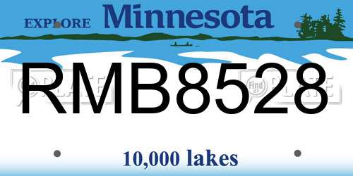 RMB8528 Minnesota License Plate