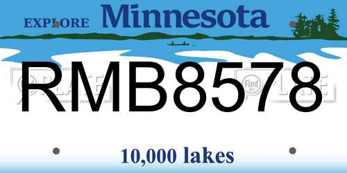 RMB8578 Minnesota License Plate
