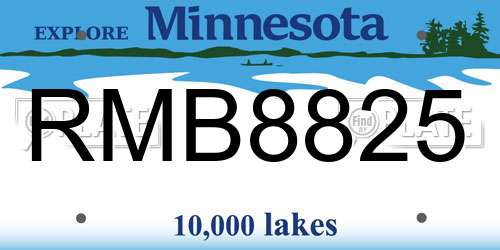 RMB8825 Minnesota License Plate
