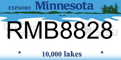 RMB8828 Minnesota License Plate