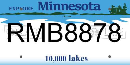 RMB8878 Minnesota License Plate