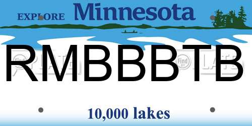 RMBBBTB Minnesota License Plate