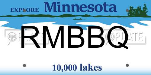 RMBBQ Minnesota License Plate