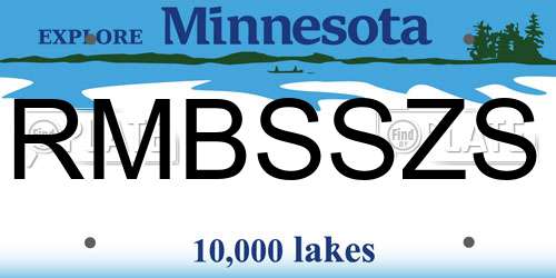 RMBSSZS Minnesota License Plate